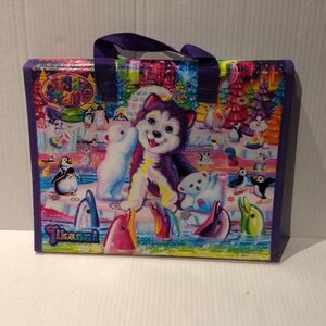 Lisa Frank TIKANNI HUSKY Trifold Portfolio Storage Case Folder School Art Travel